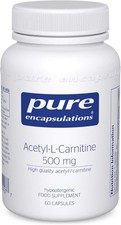 Pure Encapsulations Acetyl-l-Carnitine (ALCAR) 500mg �81RRP: over HALF PRICE OFF