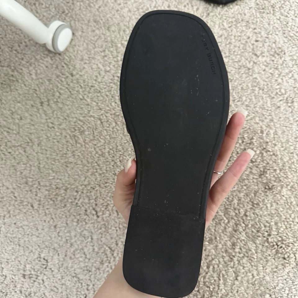 Босоножки-шлепанцы Tory Burch Double T Sport черная кожа женские размер 8 - Изображение 4 из 4