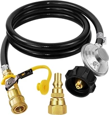 MCAMPAS 8FT Quick Connect Propane Hose with Regulator,1/4" Female Quick... 