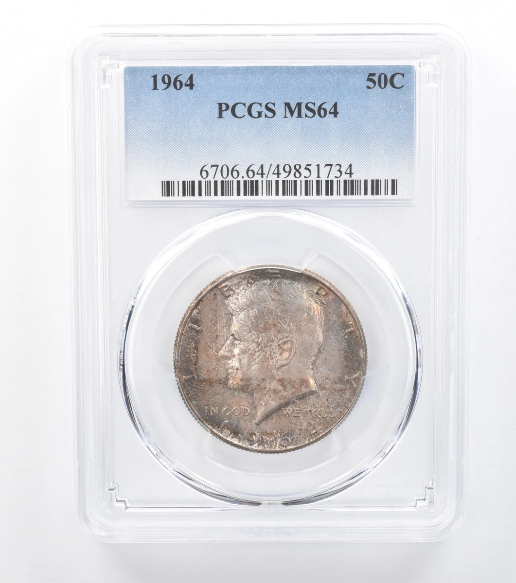 アメリカ 1964 PCGS MS64 PCGS Certified MS 64 Graded 1964 Kennedy US Half Dollars (1964-Now