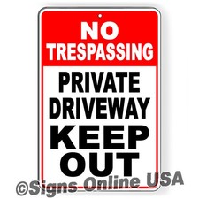 No Trespassing Private Driveway Keep Out Metal Sign Magnetic Sign Decal