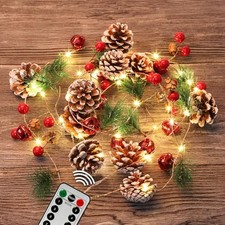 10FT Enchanting Christmas Garland with 30 LED Lights Battery Operated 10Ft