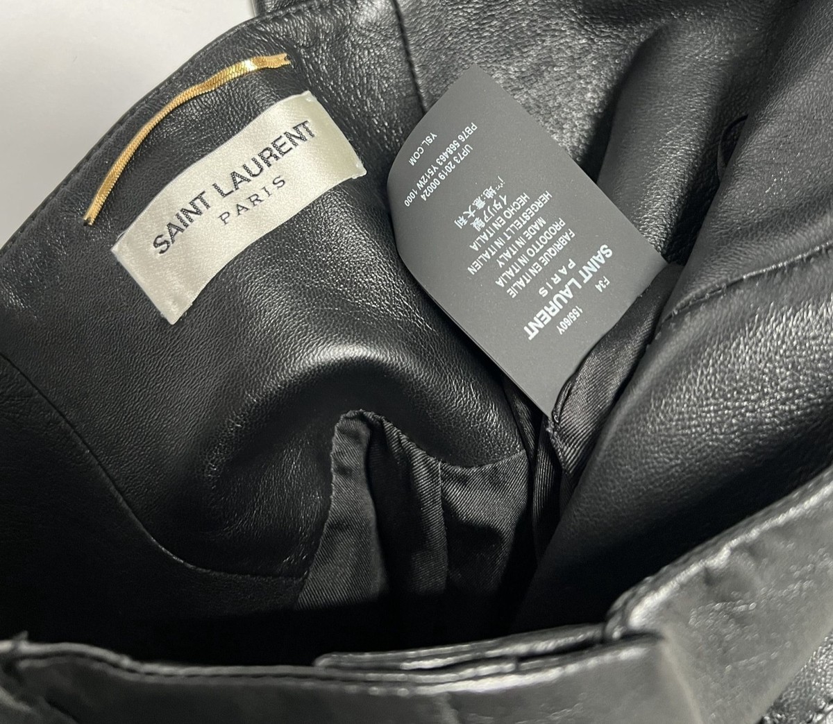 Saint Laurent FW 2019 High-Waisted Lamb Leather Pants in Black | eBay