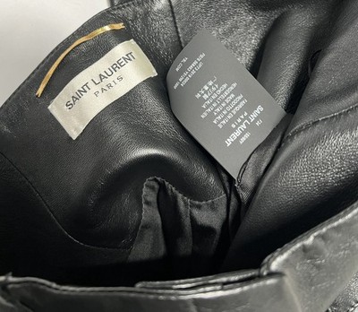 Saint Laurent FW 2019 High-Waisted Lamb Leather Pants in Black | eBay