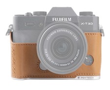 Brown Genuine Leather Protective Camera Half Case For Fuji-film X-T30