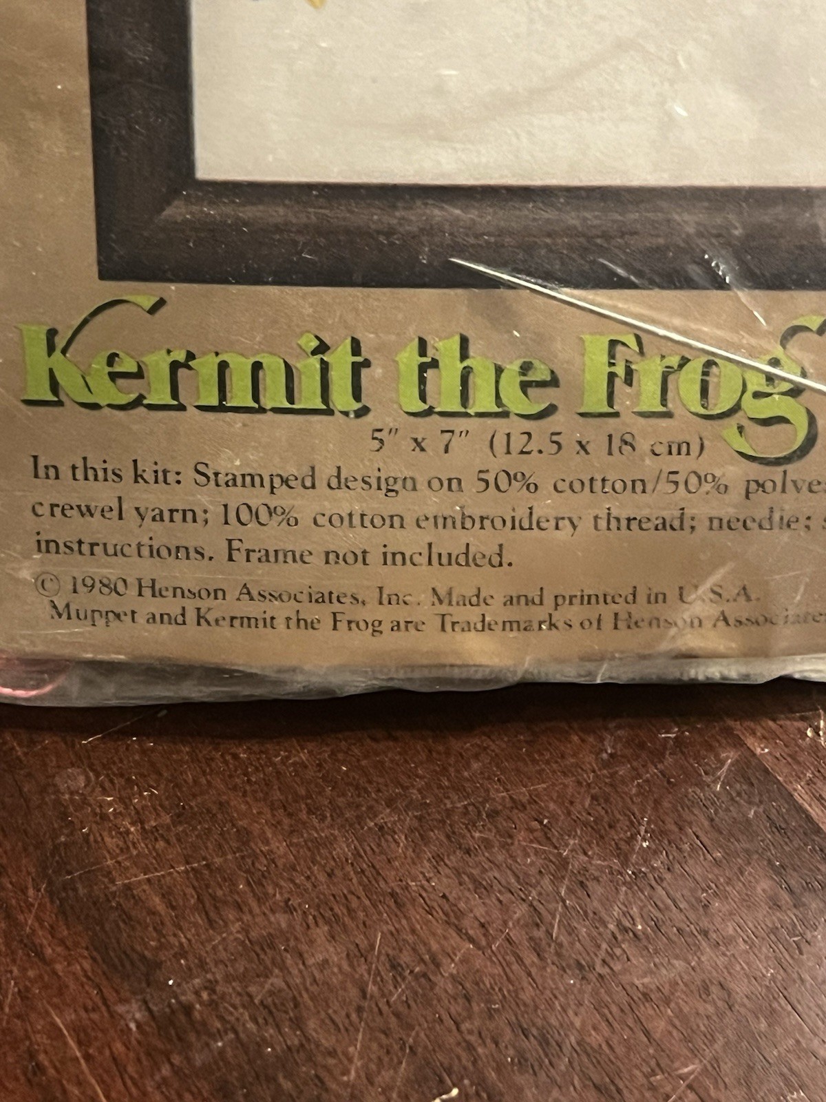 Rare Vintage 1980 Caron Muppet Collection Kermit The Frog Crewel Kit Sealed 5x7