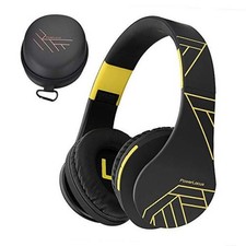 Bluetooth Over-Ear Headphones - Wireless Stereo Foldable - Black/Yellow