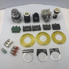 Lot Of 23 Assorted Industrial Button Parts Of Various Types And Brands