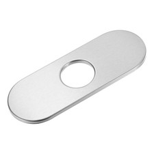 Faucet Deck Plate, 6" Oval 304 Stainless Steel Brushed Silver
