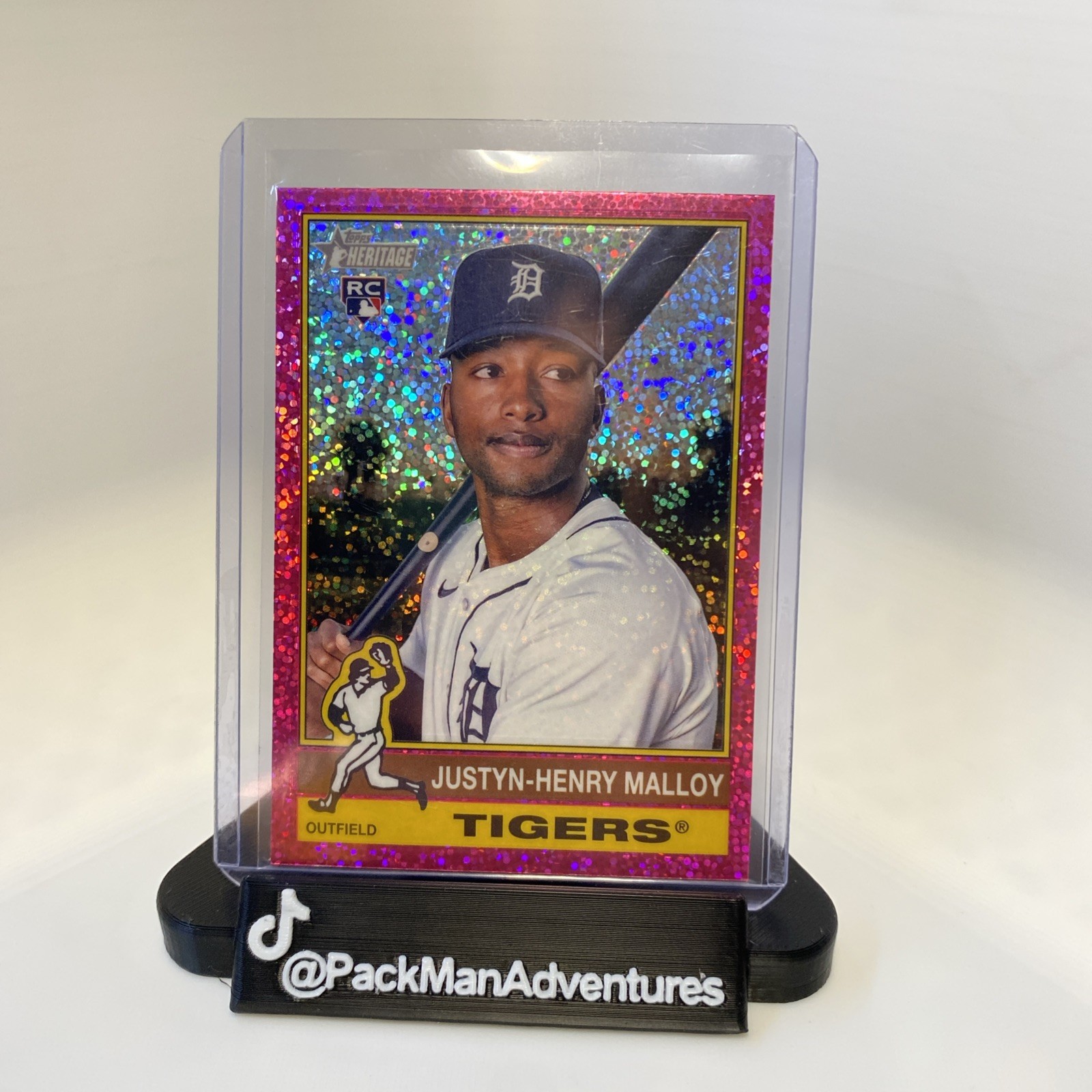 Justyn-Henry Malloy Pink Sparkle Chrome 2025 Topps Heritage #305 Detroit Tigers
