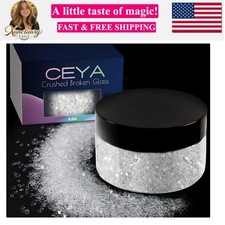 Diamond Dust Glitter,5.3oz/150g Crushed Glass,2-4mm Clear Crystal Chip