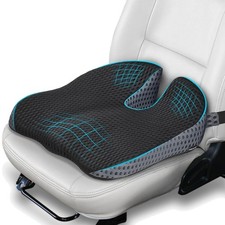 Autositzkissen Ergonomisch Memory Foam Rutschfest f&uuml;r Fahrer 43,5x43,5cm Schwarz