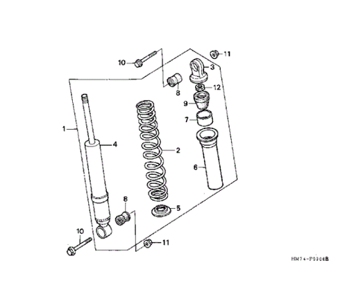 Delantero Derecho Izquierdo Choque Amortiguadores Para Honda Foreman TRX400FW ( - Imagen 2 de 13