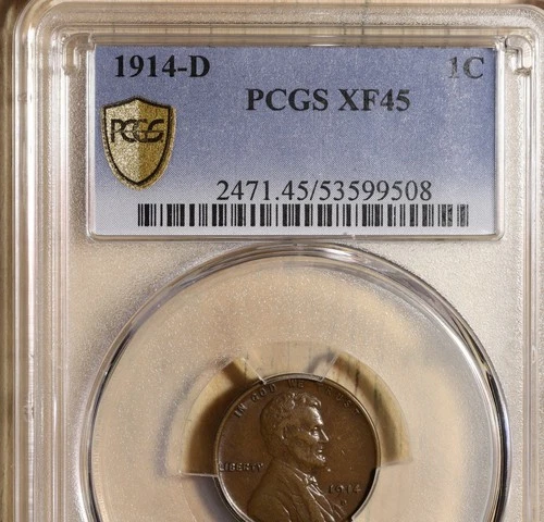 1914-D Lincoln Cent ~~ KEY DATE ~~ PCGS XF45 Lovely Chocolate Brown No Reserve