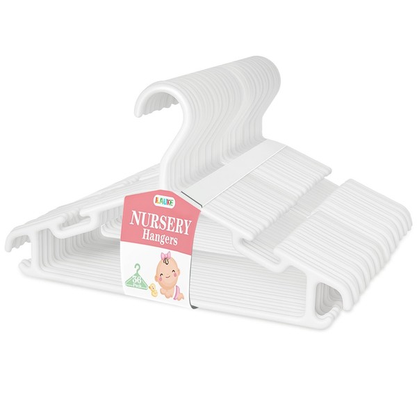 Kinder KleiderbüGel Weiß Rutschfest Platzsparend Kunststoff 36 StüCk 27 Cm-image