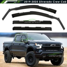 For 2019-2026 Silverado Crew Cab In-channel Rain Guards Window Visors Vent Shade
