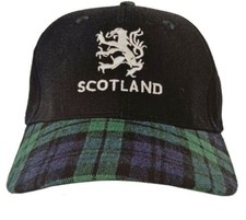 SCOTTISH RAMPANT LION BASEBALL CAP ONE SIZE Black Watch Tartan