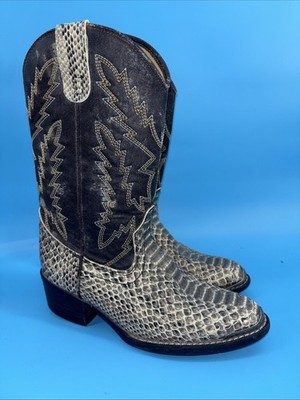 Laredo's Brown/Blue Leather Cowboy Boots youth size 9