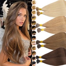 Stick I Tip 100 Human Hair Extensions Microlink Loop Bead Tip 200s Thick Remy