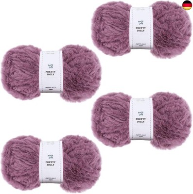 Pretty Jolly 4 Knäuel Kunstfell Garn Super Soft Chunky Garn zum Häkeln und S