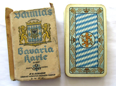 Vtg German Playing Cards Schmid's Bavaria Karte Incomplete Deck