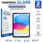 2 Pack Tempered Glass Screen Protector for iPad 10th 2022 & 11th Gen 2025 9H