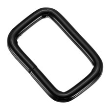 30 Pcs Black Metal Rectangle Buckle Ring 1"x5/8" Buckle Metal Rings for Bag Belt