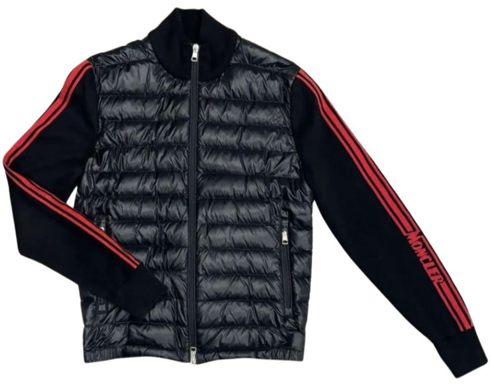 Moncler Dark Navy Down Knit Jacket M