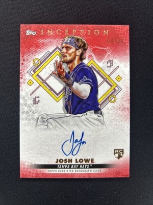 2022 Topps Inception Josh Lowe On Card Auto #4/50 Red Tampa Bay Rays BRES-JL
