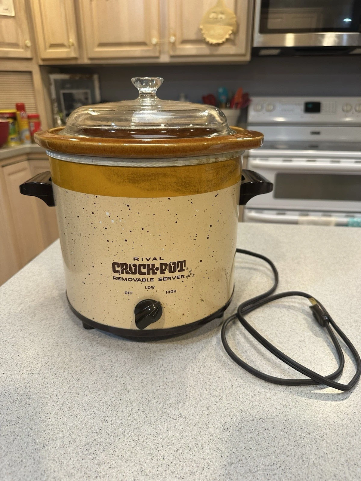 Rival Crock Pot Slow Cooker 3150/2 3.5 Qt Removable Stoneware Glass Lid Vintage