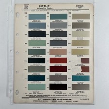 1959 Chrysler Ditzler Ppg Color Paint Chip Sample Page All Models Original 1959 Chrysler Ditzler Ppg Color Paint Chip Sample Page All Models Original