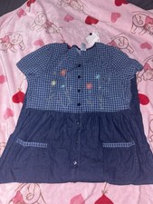 VTG 90s Bobbie Brooks Denim Maxi Dress /Embroidered Floral Cottagecore Jumper XL