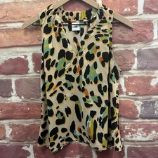 CAbi Top Womens Small Multicolor Abstract Casual Sleeveless Camisole Tank Shirt
