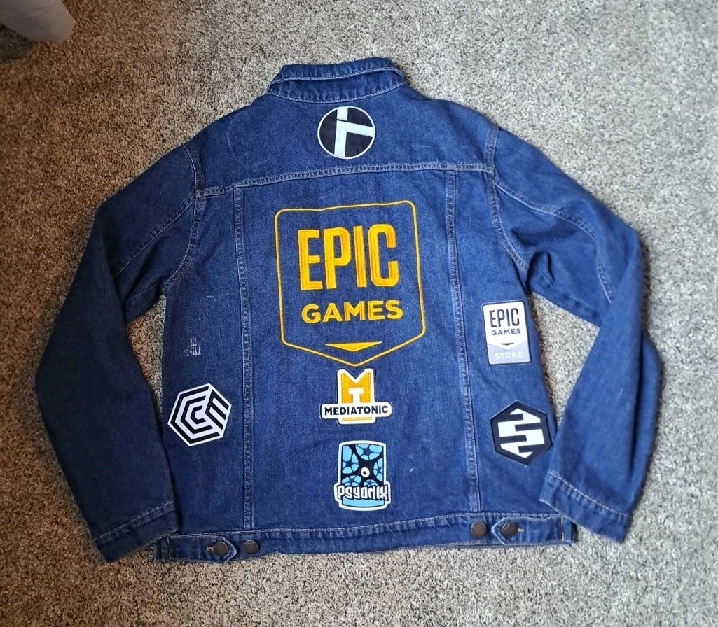 2021 Epic Games Denim Jacket Embroidered With Patches Blue Unisex M/L