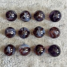 Multicolor Glass Swirl Shooter Marble Lot Of 12 19 Damaged Brown Blue Purple