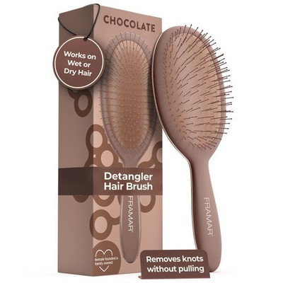 FRAMAR Chocolate Hair Brush Detangler   Wet Brushes For Women, 