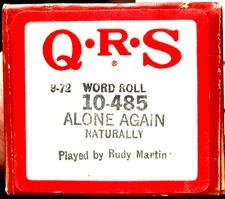 QRS Word Roll Gilbert O'Sullivan ALONE AGAIN Naturally 10-485 Player Piano Roll