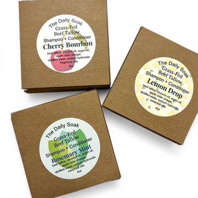 Tallow Shampoo Bar: 2-in-1 Shampoo and Conditioner.