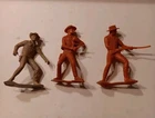 Vintage 1964, Louis Marx, Cowboy Western Figures, Plastic 5.4", Lot Of 3