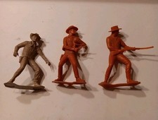 Vintage 1964, Louis Marx, Cowboy Western Figures, Plastic 5.4", Lot Of 3