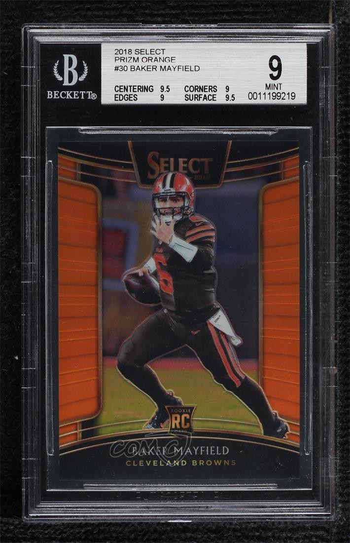 2018 Panini Select Concourse Orange Prizm 8/49 Baker Mayfield BGS 9 MINT 1b4j