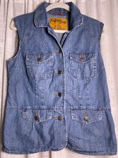 VTG Comfort Denim, Denim Button Down Pockets Vest Womens Sz Small