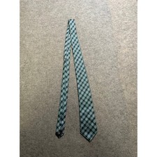 Lord Taylor Boys Plaid Silk Necktie Green Blue White Classic Formal Accessory