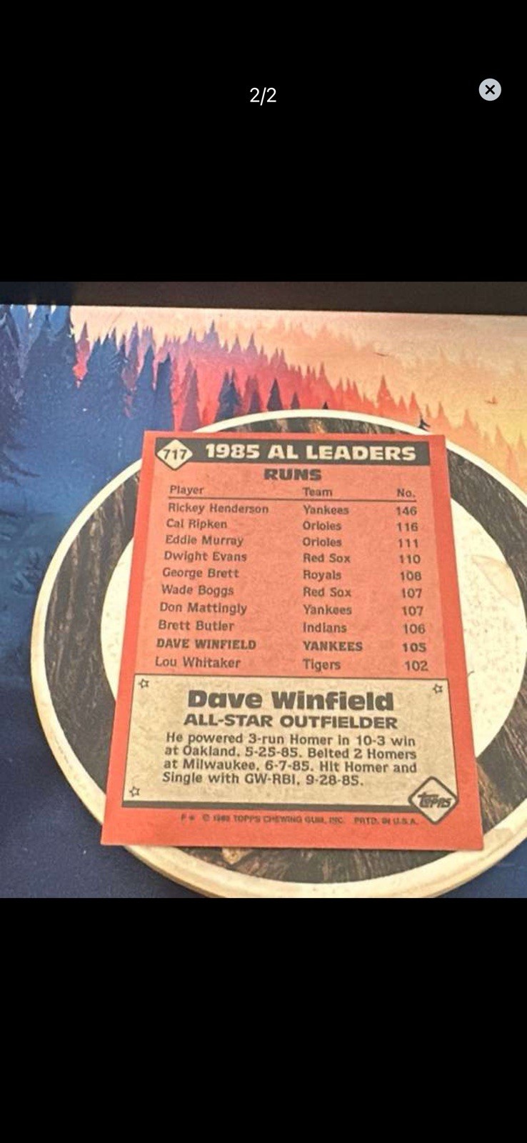 1986 Topps - All-Star Dave Winfield #717