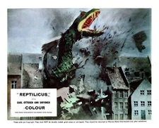 Reptilicus Original Lobby Card Giant Lizard Sci Fi Monster B-Movie 1961 Danish