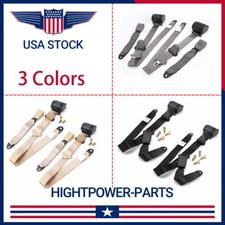 2set Retractable 3 Point Safety Seat Belt Straps Car Vehicle Adjustable Belt Kit