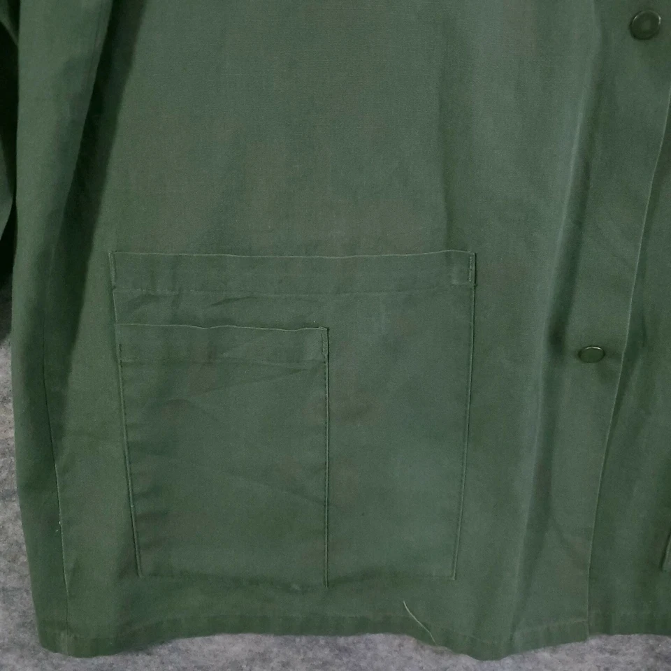 Abrigo Chaqueta Landau Lab Unisex Grande Verde Doble Bolsillos Tejido Algodón Foto 3 de 4