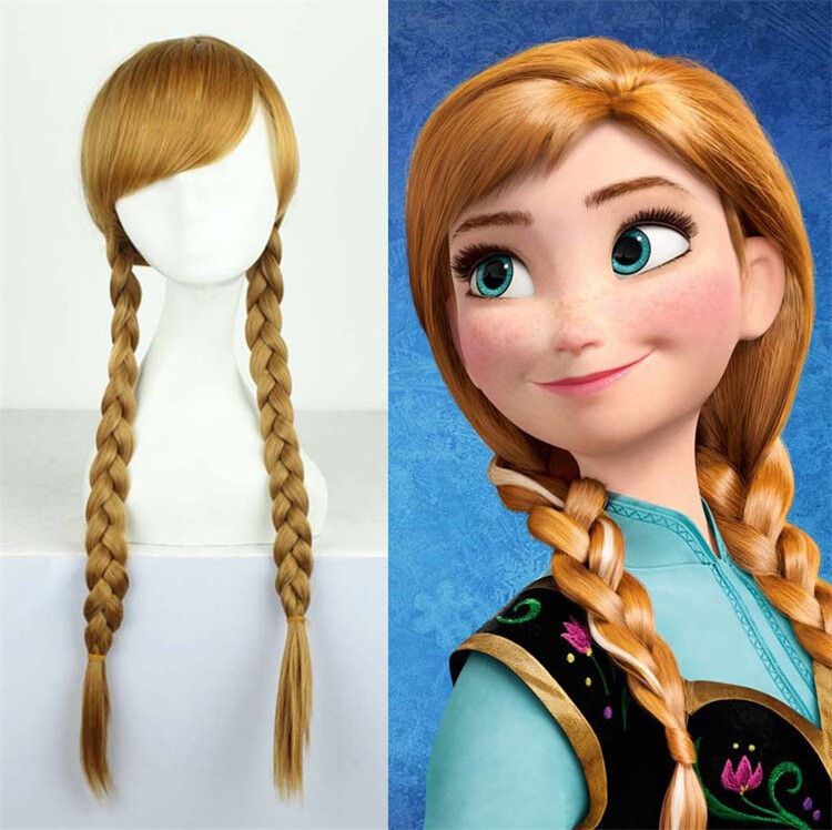 Peluca Cosplay Disfraz Calidad Salón Venta Caliente Frozen Anna Princesa Adulta