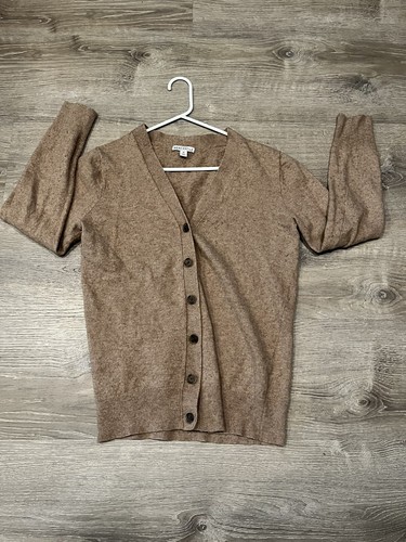 J Crew Mercantile V Neck Brown Button 