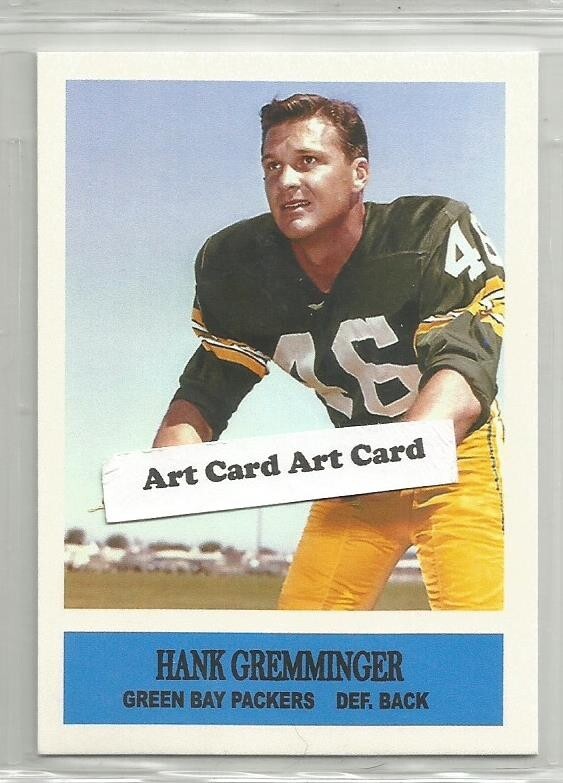 Hank Gremminger Green Bay Packers 2022 Football Art Card eBay